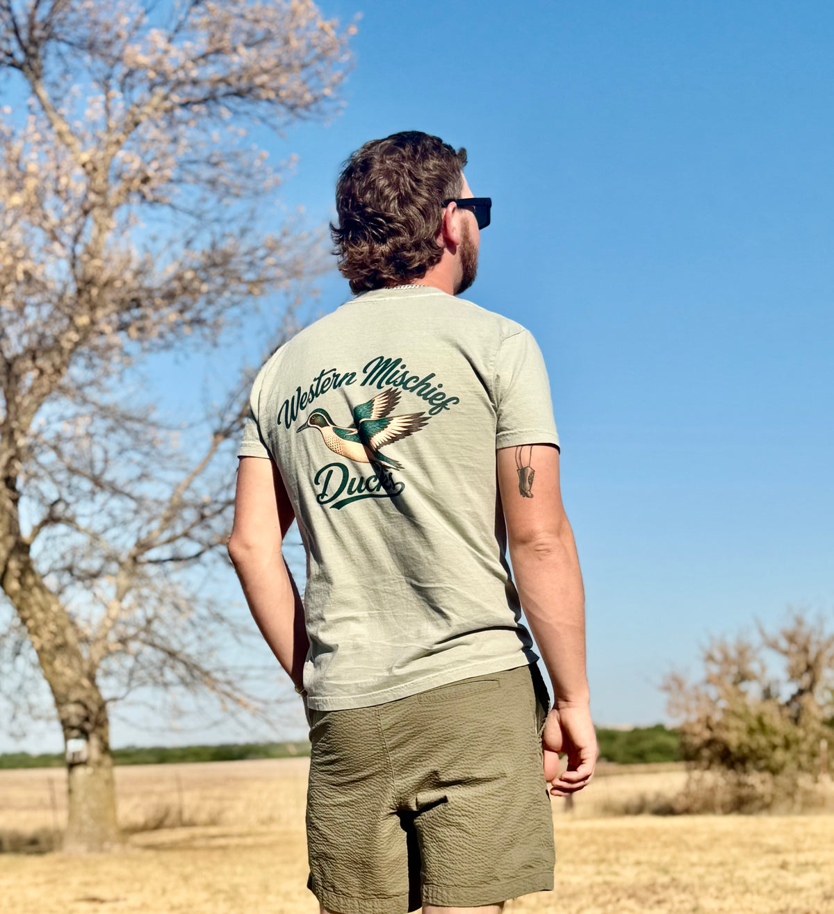 Western Mischief Teal Tee