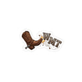 Western Cowboy Boot Die-Cut Outdoor Sticker — 'WMT' Transparent Weatherproof Decal