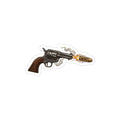 WMT Bullet Vintage Revolver Die-Cut Sticker — Outdoor Transparent Gun Graphic