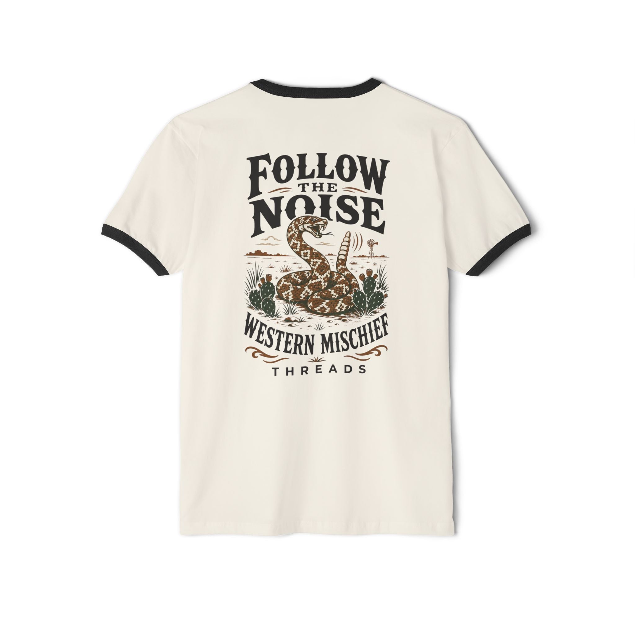 Follow the Noise Dimond Back-Ringer Sleeve Tee