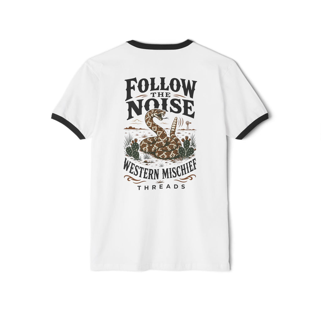 Follow the Noise Dimond Back-Ringer Sleeve Tee