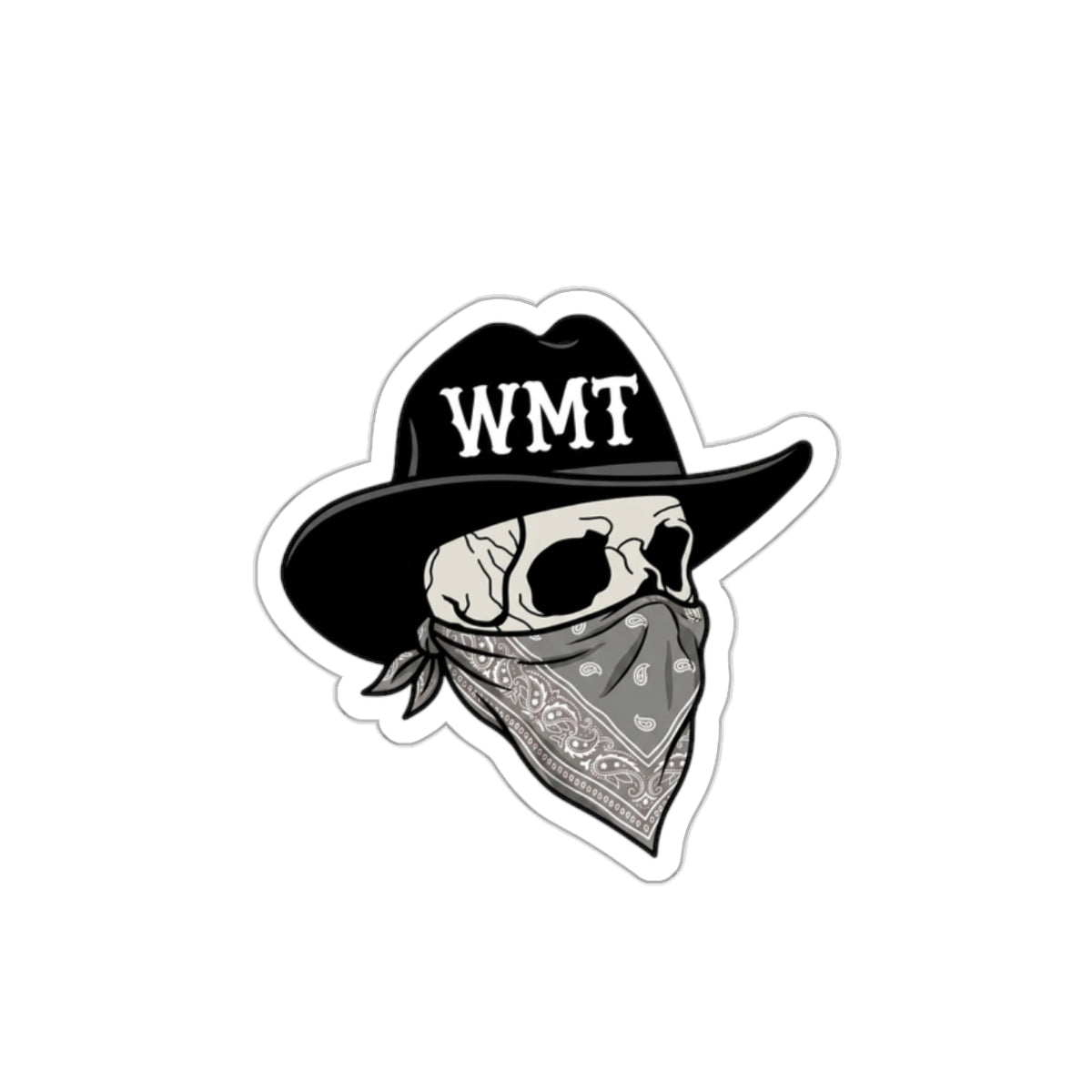 Skull Cowboy Die Cut Sticker