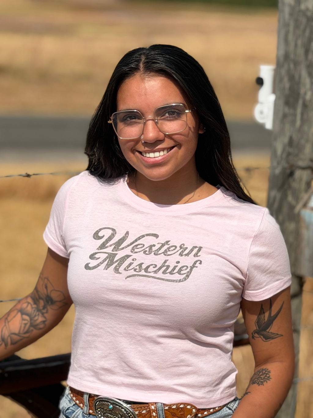 Western Mischief Baby Tee Crop