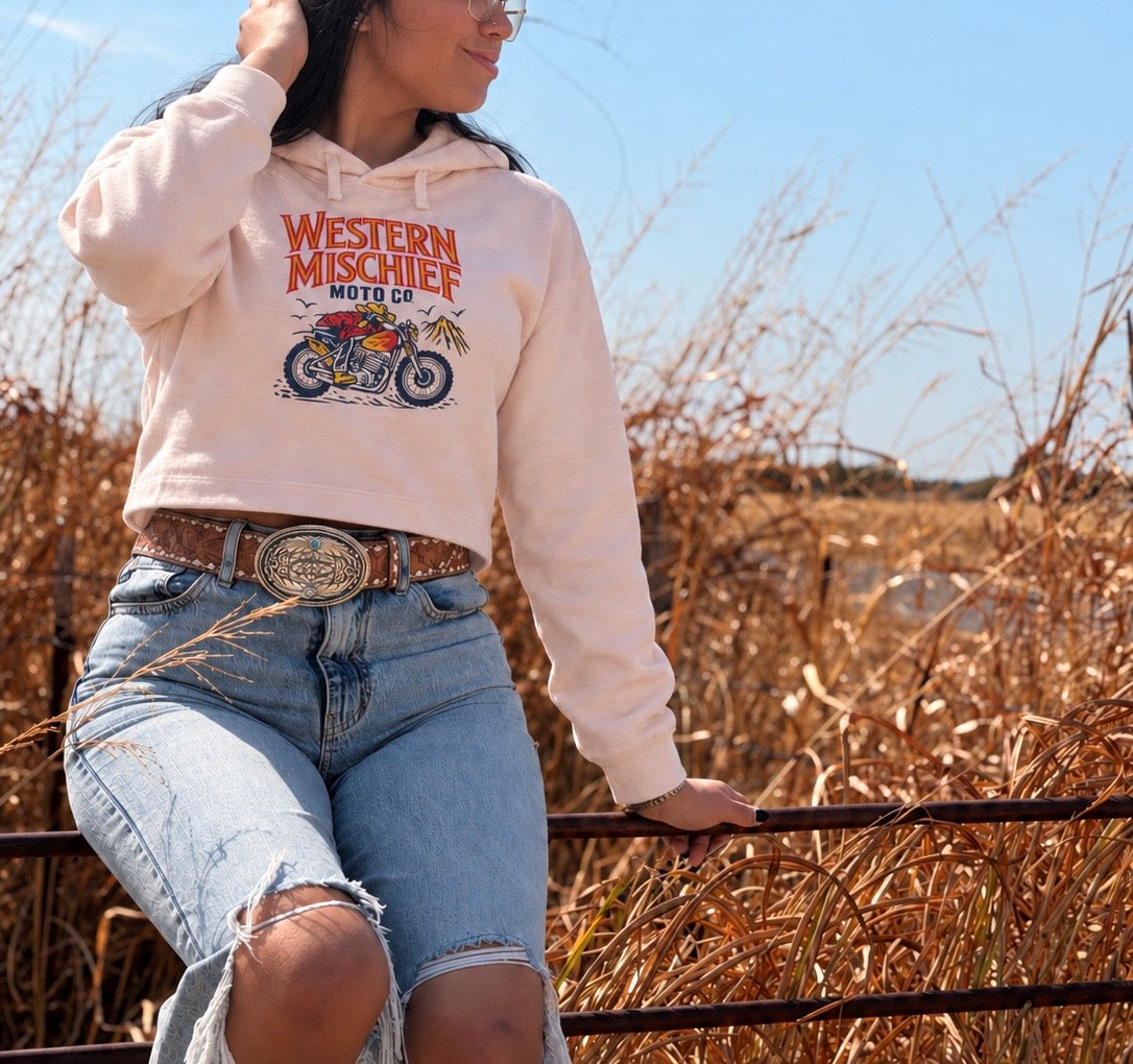 Western Mischief Moto Co. Crop Hoodie