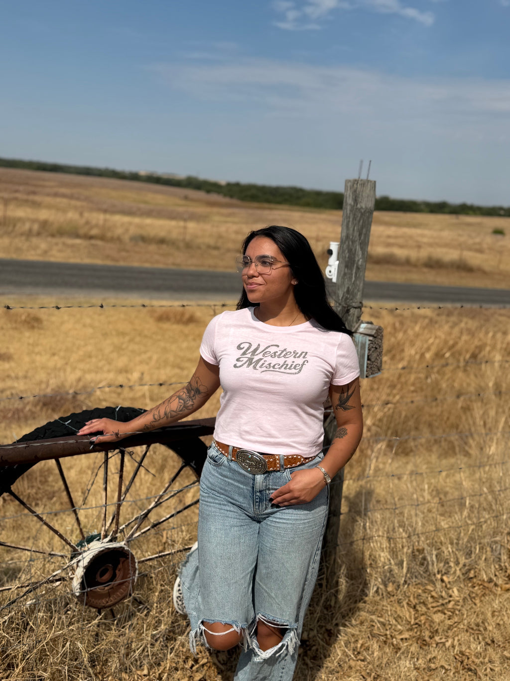 Western Mischief Baby Tee Crop