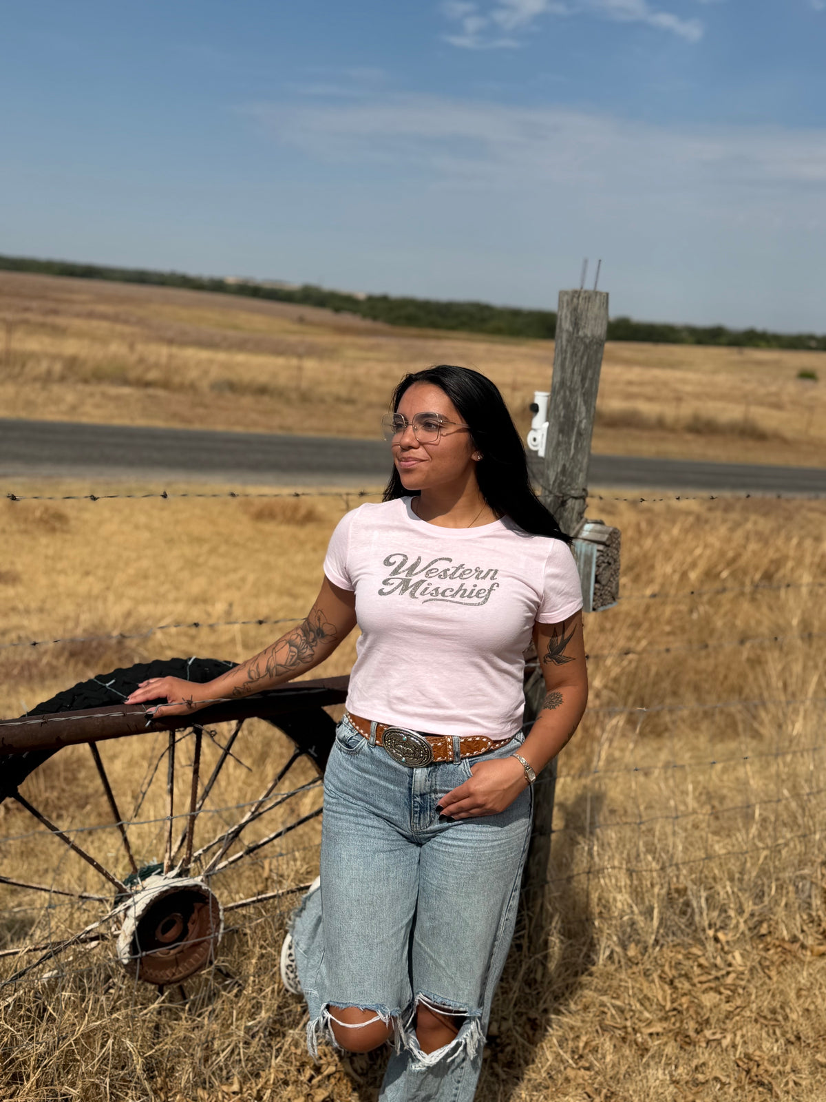 Western Mischief Baby Tee Crop