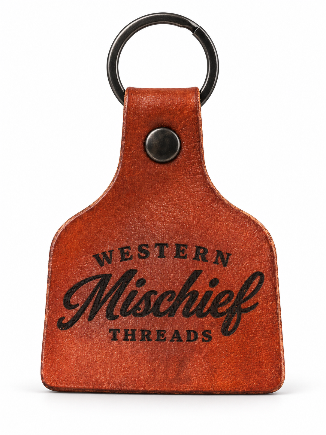 Western Mischief Threads
Handmade Leather Ear Tag
Keychain