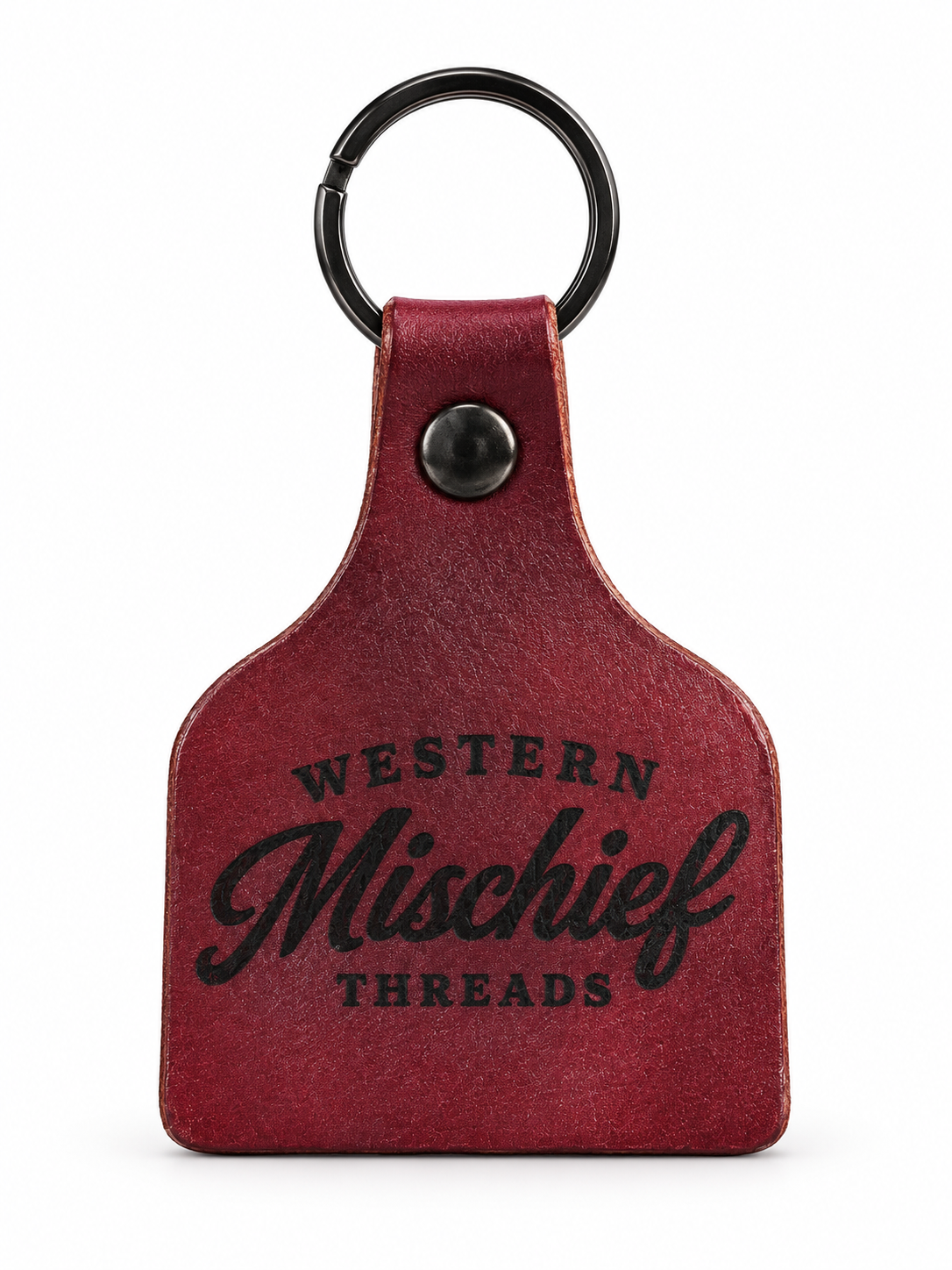 Western Mischief Threads
Handmade Leather Ear Tag
Keychain