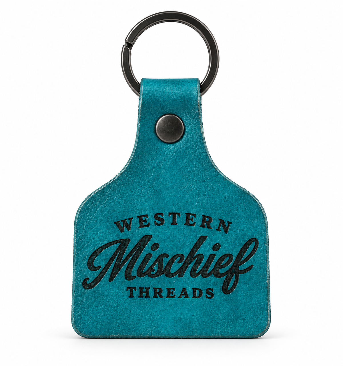 Western Mischief Threads
Handmade Leather Ear Tag
Keychain